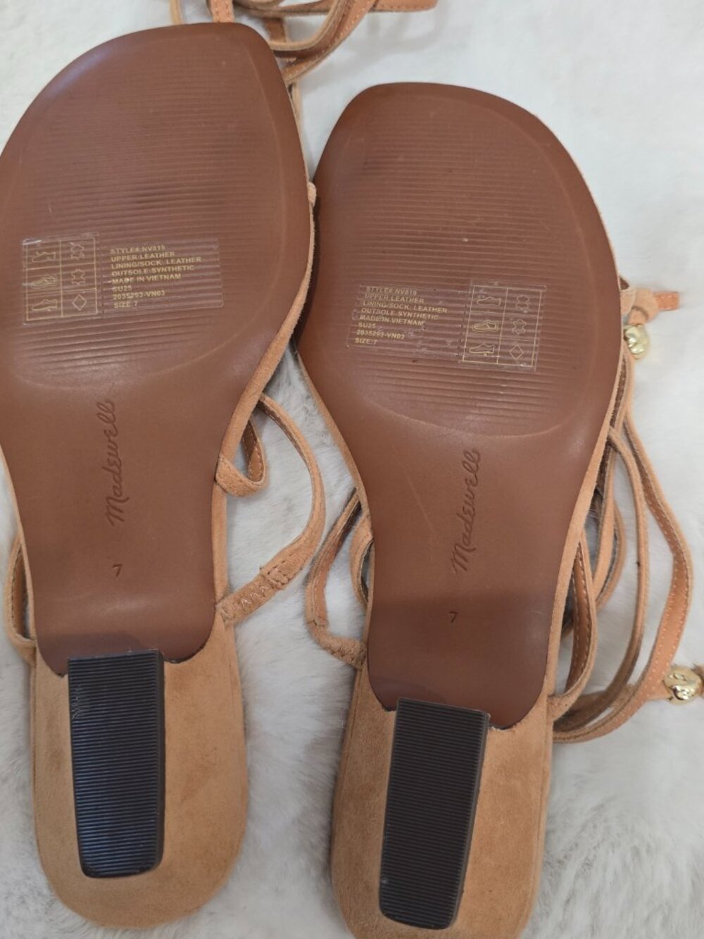 Madewell The Maycie Lace-Up T-Strap Sandal in Sunbaked Clay Suede Women's Size 7 - Picture 5 of 6
